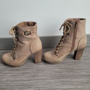 G by Guess Tan Lace-Up Boots